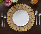 Set de table tulipe fait main – Set de table floral en raphia au crochet – Décoration de table printanière et de Pâques – Vaisselle artisanale – Décoration de salle à manger bohème