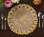 Set de table tulipe fait main – Set de table floral en raphia au crochet – Décoration de table printanière et de Pâques – Vaisselle artisanale – Décoration de salle à manger bohème