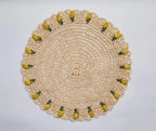 Set de table tulipe fait main – Set de table floral en raphia au crochet – Décoration de table printanière et de Pâques – Vaisselle artisanale – Décoration de salle à manger bohème