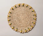 Set de table tulipe fait main – Set de table floral en raphia au crochet – Décoration de table printanière et de Pâques – Vaisselle artisanale – Décoration de salle à manger bohème