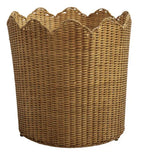 Jardinière de sol en osier naturel avec bord festonné