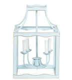 Lanterne moyenne bleu doux avec des accents dorés