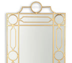Miroir à chantournage et treillis en or