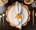 Set de table rond en raphia tressé – Set de table fait main au crochet pour décoration de fête de jardin, accessoire de table rustique en fibre naturelle