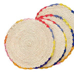 Set de table Aura en raphia, bord coloré