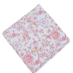 Nappe en lin Alma Hortus blanche à motifs mauves et verts
