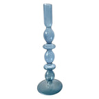 Bougeoir en verre bleu azur (lot de 2)