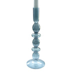 Bougeoir en verre bleu azur (lot de 2)