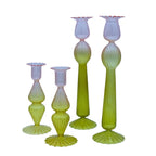 Bougeoir en verre Bergamot Met Rose vert et rose (lot de 4)