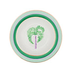 Bol à soupe en porcelaine Bernadette Palm blanc avec motifs verts et lilas (lot de 4)