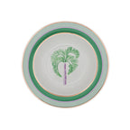 Bol à soupe en porcelaine Bernadette Palm blanc avec motifs verts et lilas (lot de 4)