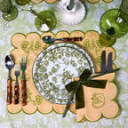 Nappe en lin Eden Flora Parlour en vert et blanc