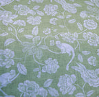 Nappe en lin Eden Flora Parlour en vert et blanc
