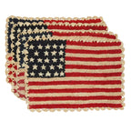 Sets de table Americana festonnés faits main - Lot de 4 - Motif élégant drapeau américain - Payton James X Tuckernuck