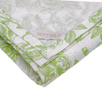 Nappe en lin Ivory Flora Parlour en vert et blanc