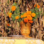 Vase urne en rotin tissé à la main en couleur naturelle