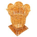 Vase urne en rotin tissé à la main en couleur naturelle