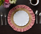 Set de table à volants en raphia tissé à la main – Décoration de table bohème chic – Accent de table d'été