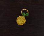 Rond de serviette citron – 3,5 pouces de palmier Iraca tissé à la main – Décoration de table estivale artisanale de Colombie