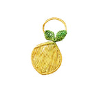 Rond de serviette citron – 3,5 pouces de palmier Iraca tissé à la main – Décoration de table estivale artisanale de Colombie