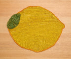 Set de table en raphia tissé à la main en forme de citron, décoration de table estivale