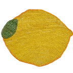 Set de table en raphia tissé à la main en forme de citron, décoration de table estivale