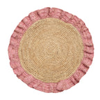Set de table à volants en raphia tissé à la main – Décoration de table bohème chic – Accent de table d'été
