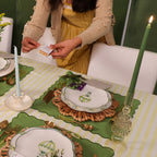 Bougie conique extra haute vert pin (1 boîte de 25 bougies)