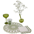 Verres à coupe côtelés verts texturés (lot de 4)