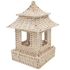 Grande pagode en rotin tressé à la main, blanche (lot de 2)