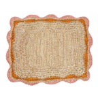 Sets de table Garden Party avec bords roses et orange, set de table rectangulaire tissé à la main