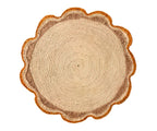 Set de table rond en raphia tressé – Set de table fait main au crochet pour décoration de fête de jardin, accessoire de table rustique en fibre naturelle