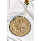 Set de table Aura Green edge, plateau en raphia tissé